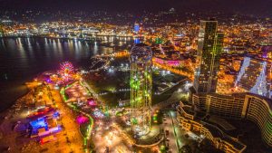 Batumi cityscape at night